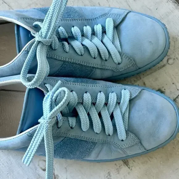 oXs Woobie suede leather baby blue preppy pastel sneaker luxury Blokecore 8 - Picture 11 of 15
